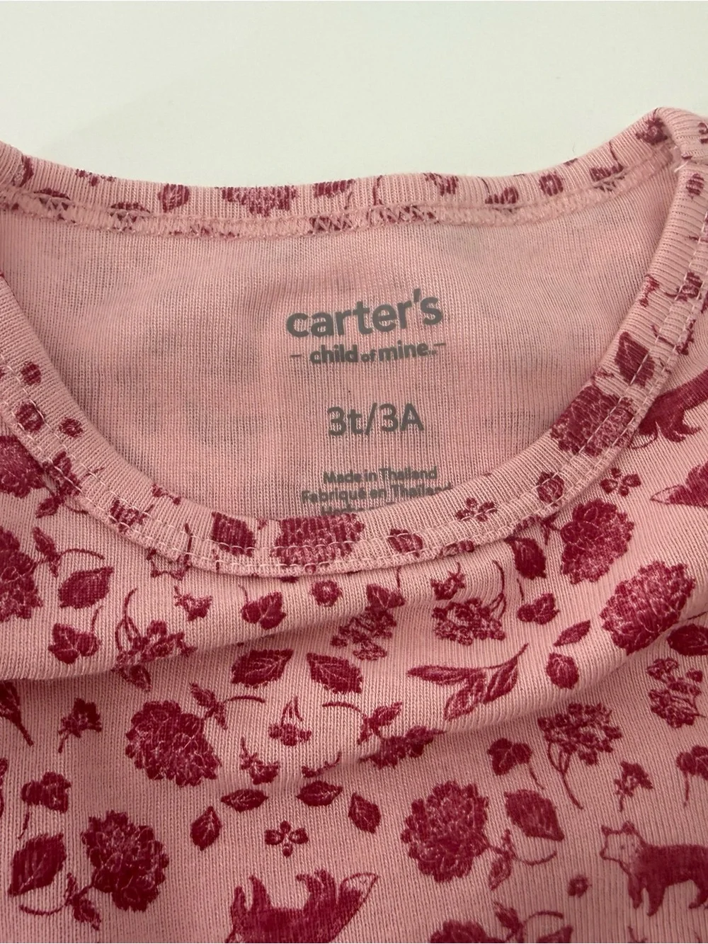 Carter's Twin Matching Girls' Pink Floral Long Sleeve Tops